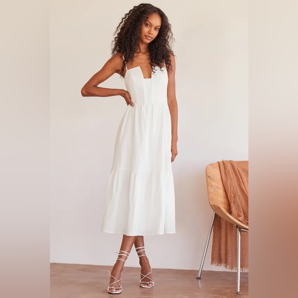 Lulus - White Midi Dress (Size XS)